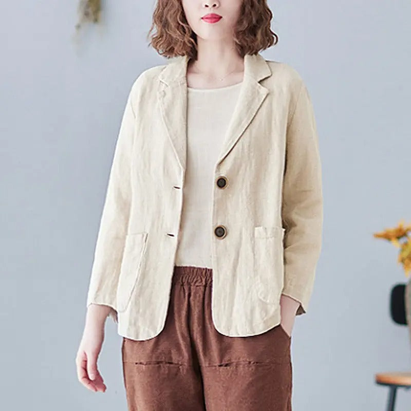 Aria | Women's Linen Blazer Lightweight Tailored Pockets
