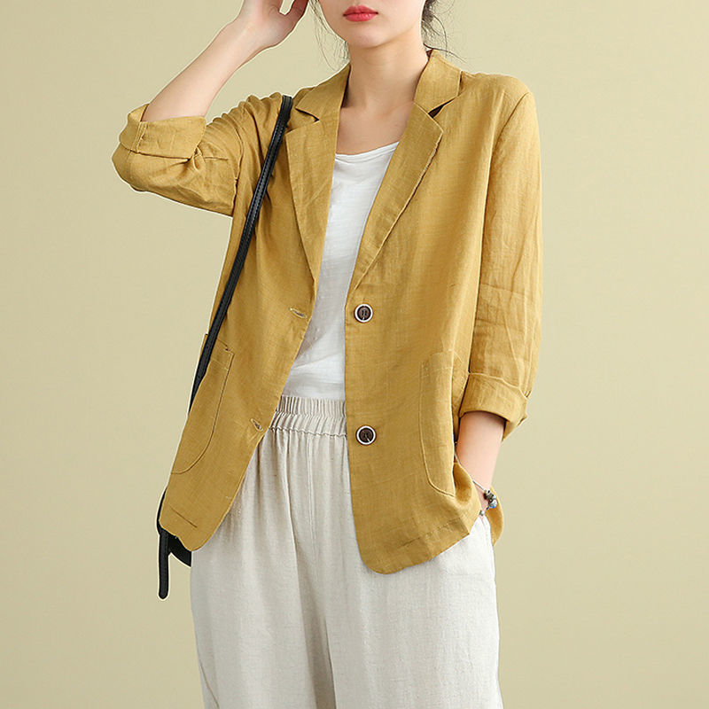 Aria | Women's Linen Blazer Lightweight Tailored Pockets
