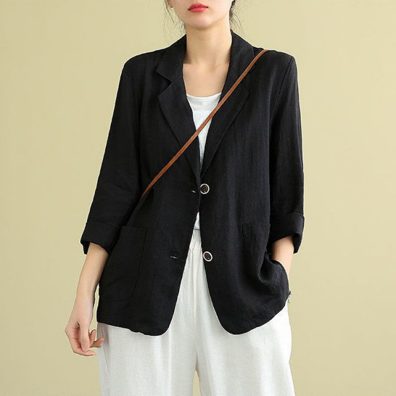Aria | Women's Linen Blazer Lightweight Tailored Pockets