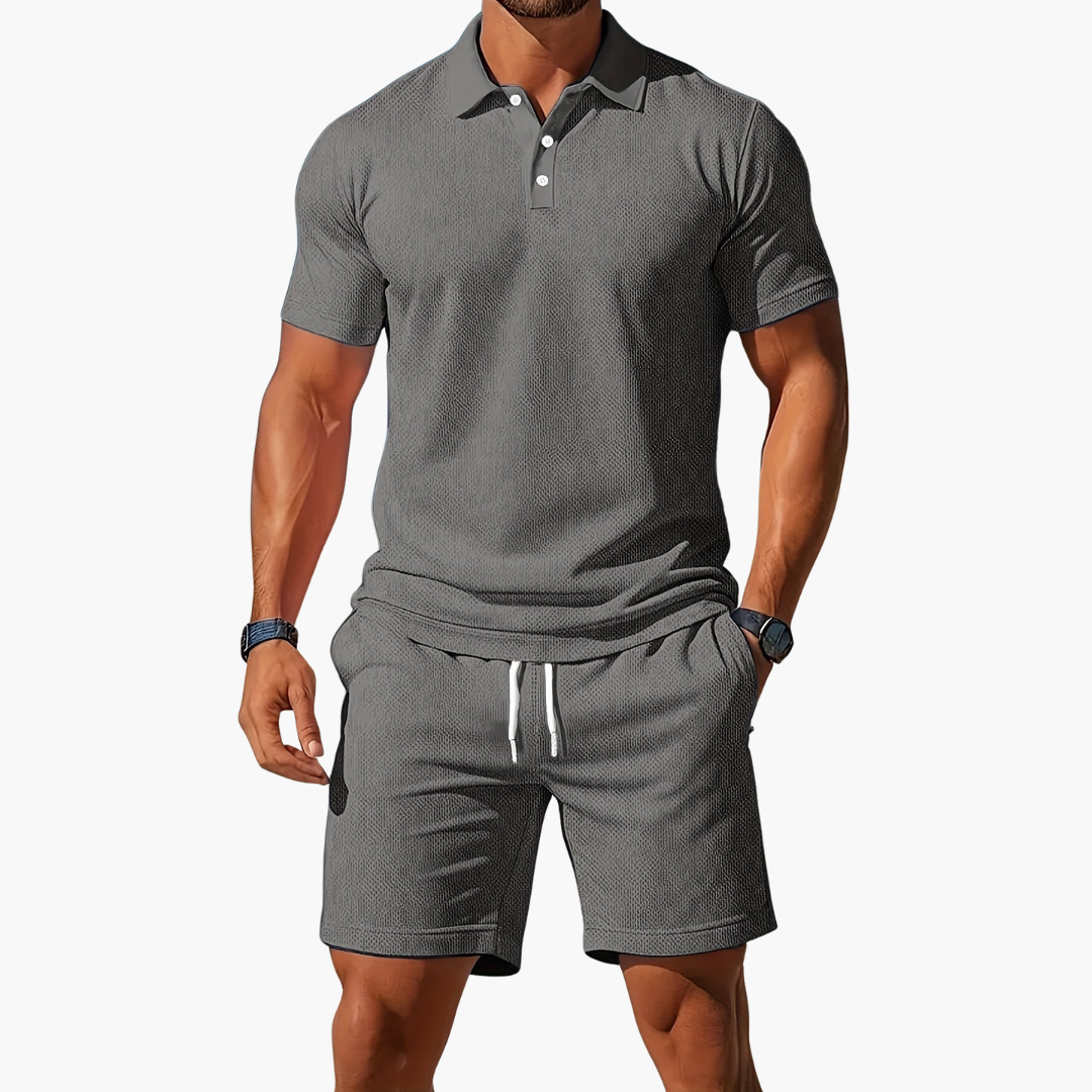 Logan | Men's Polo Shirt Shorts Casual Set