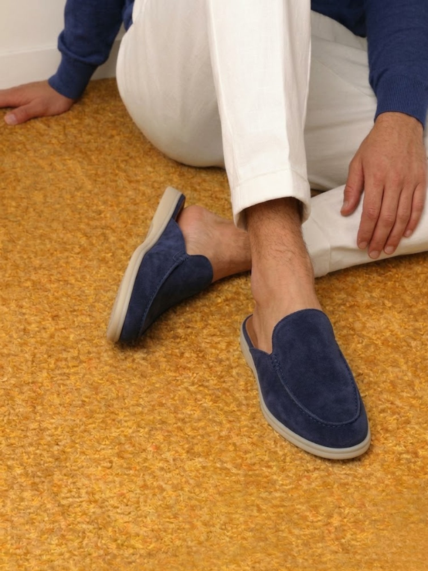 Elijah | Men's Slip-On Mules Open Heel Stitched Detail Casual