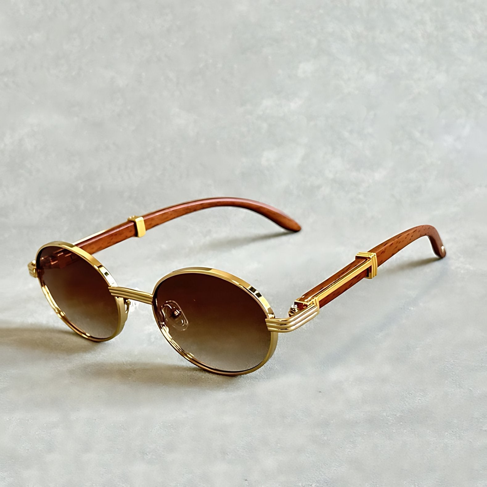 Daniel | Sunglasses Round Gold Frame Designer UV400 Protection