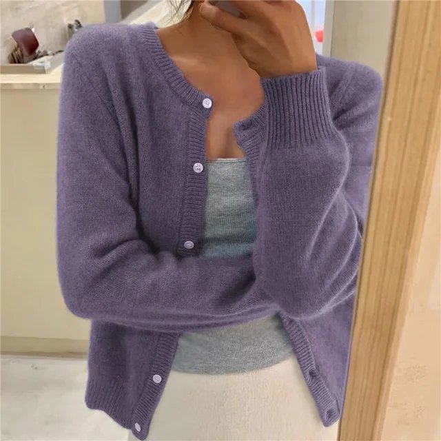Emma | Women's Button Front Cardigan Cropped Relaxed Fit