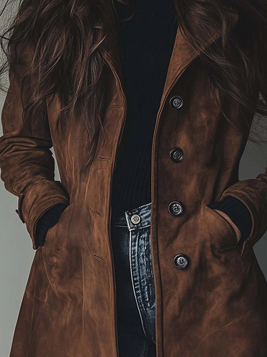 Amelia | Women's Double-Breasted Trench Coat Classic Vintage Style