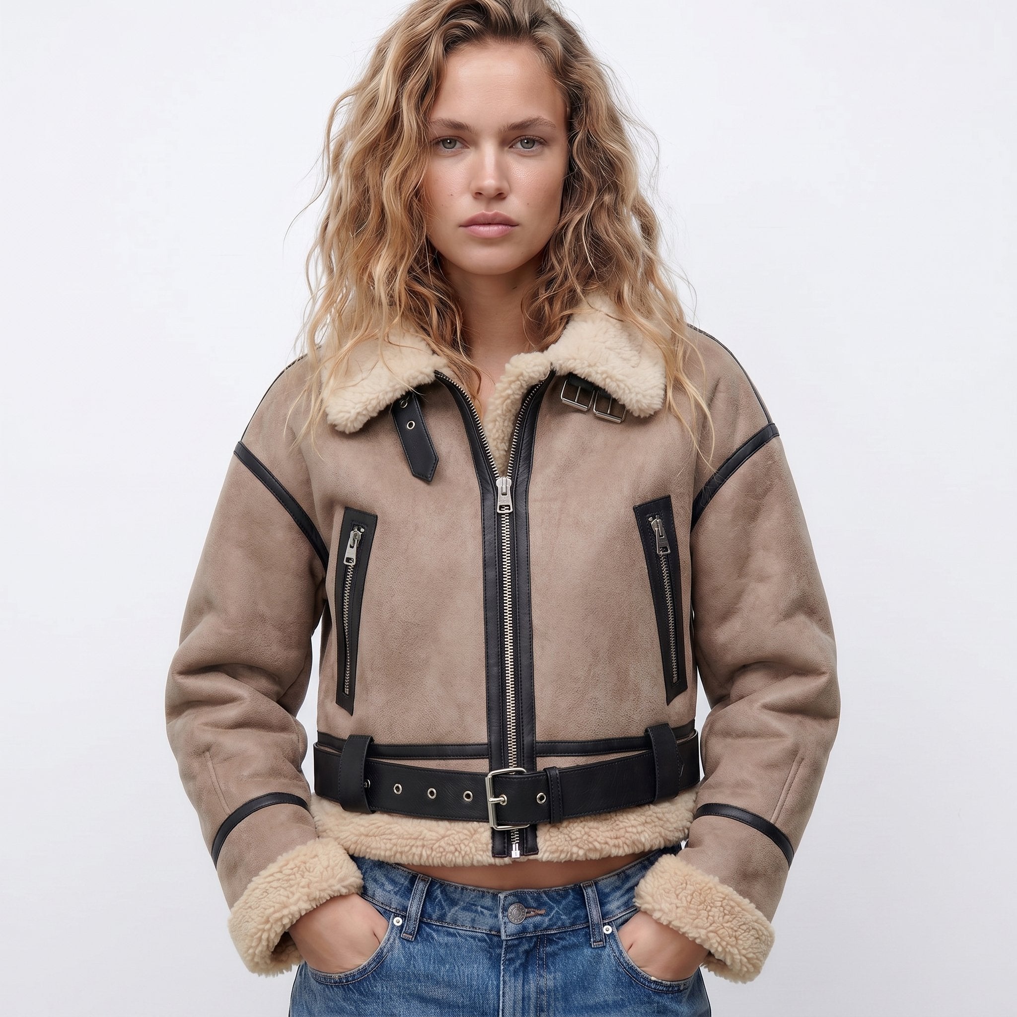 Isabella | Women's Double-Sided Shearling Bomber Jacket