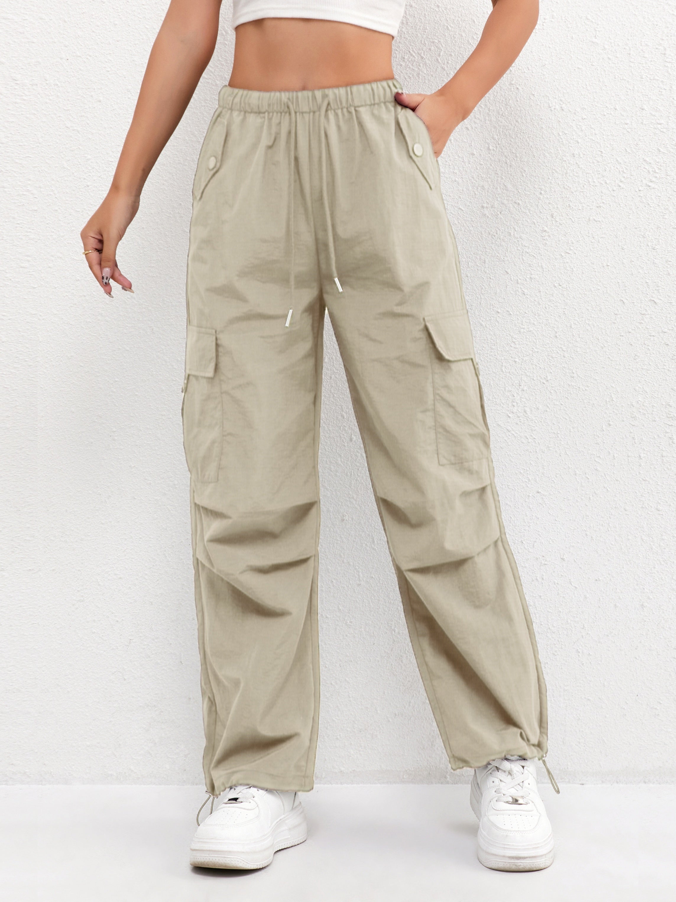 Brooklyn | Women's Cargo Pocket Drawstring Casual Pants