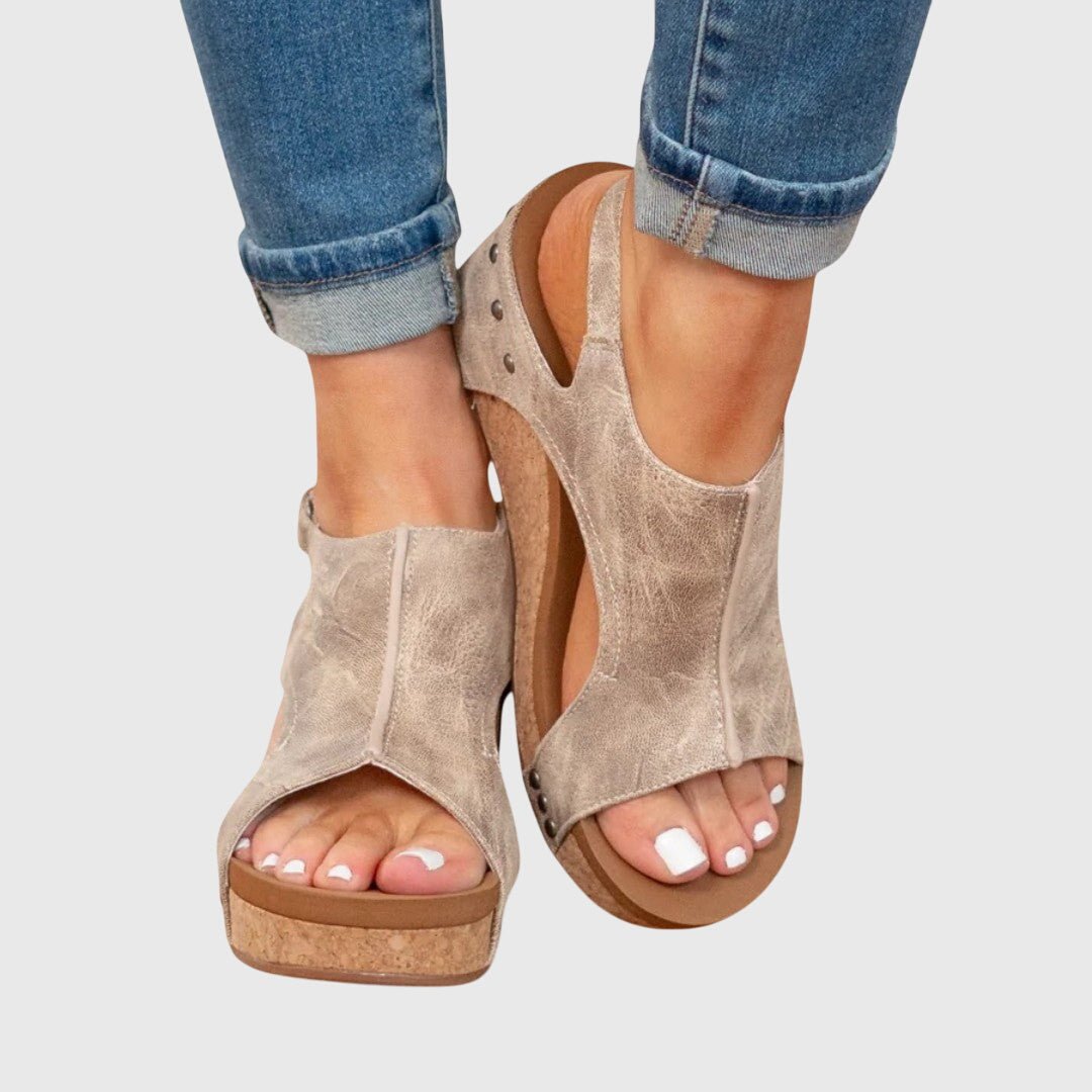 Penelope | Women's Orthopedic Cork Wedge Open-Toe Comfortable Sandals