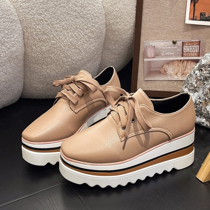 Grace | Women's Platform Oxford Shoes Lace Up Wedge Sneakers