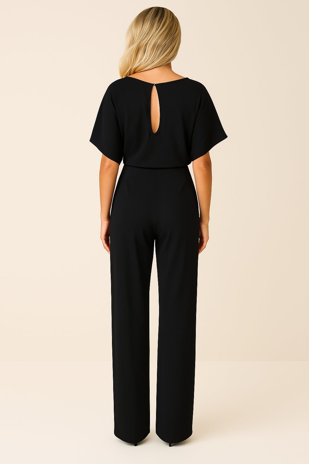 Isabella | Women's Wide Leg Jumpsuit Short Sleeve Belted