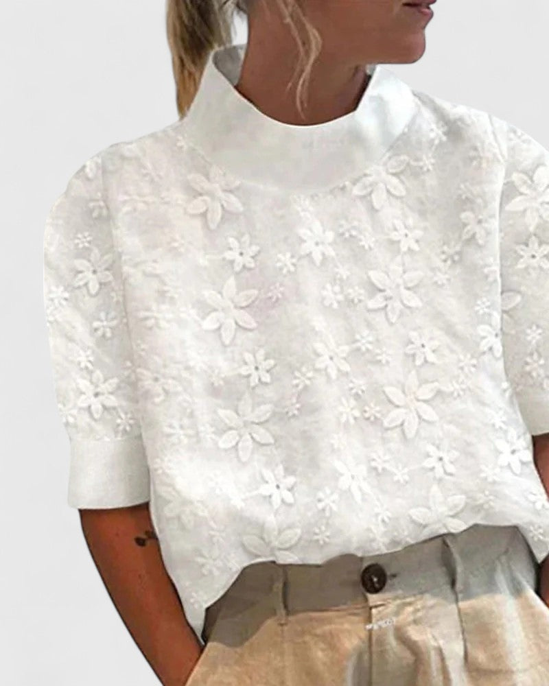 Sonelita | Elegant Blouse With Stand Collar