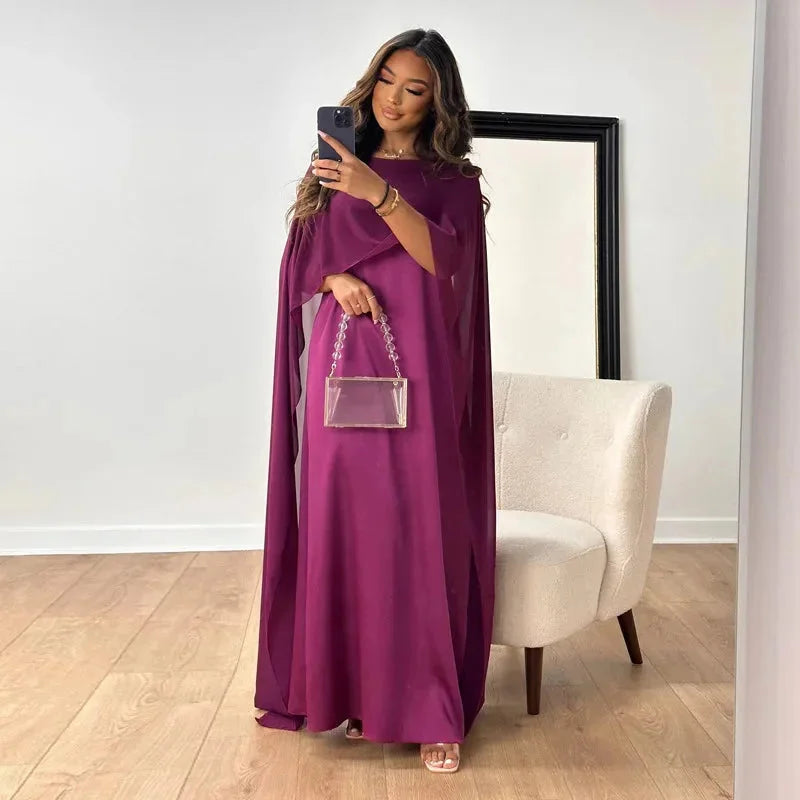 Lily | Women's Wedding Guest Cape Maxi Dress