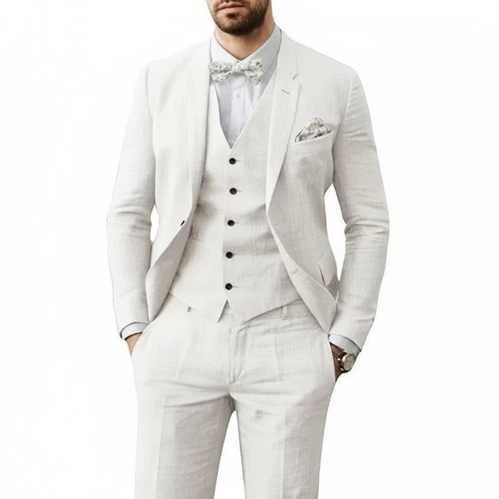 Mason | Men's 3-Piece Linen Suit Tailored Fit Wedding