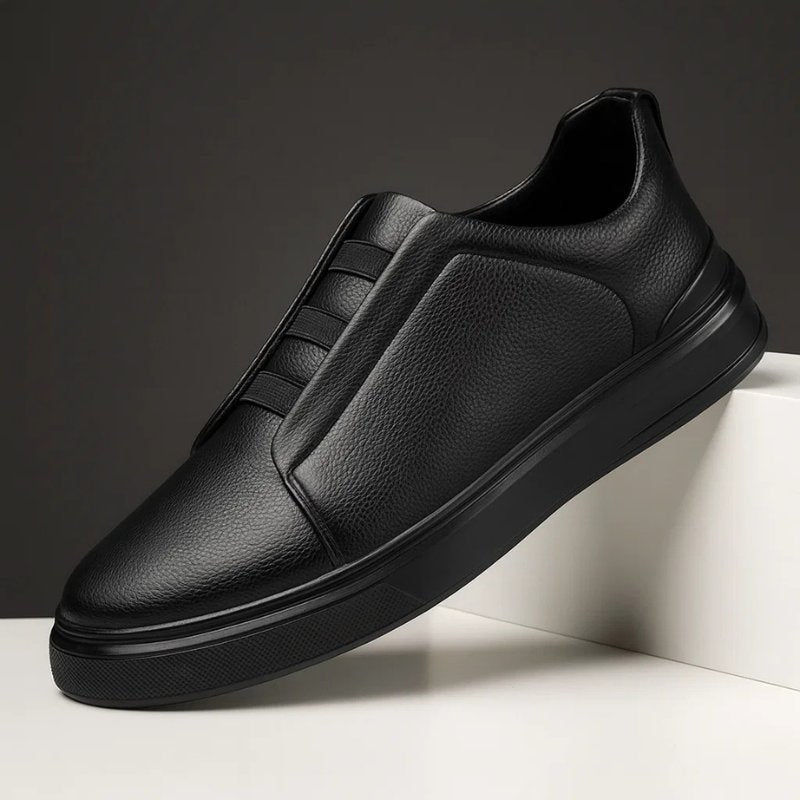 Oliver | Men's Leather Slip-On Sneakers Elastic Strap Casual