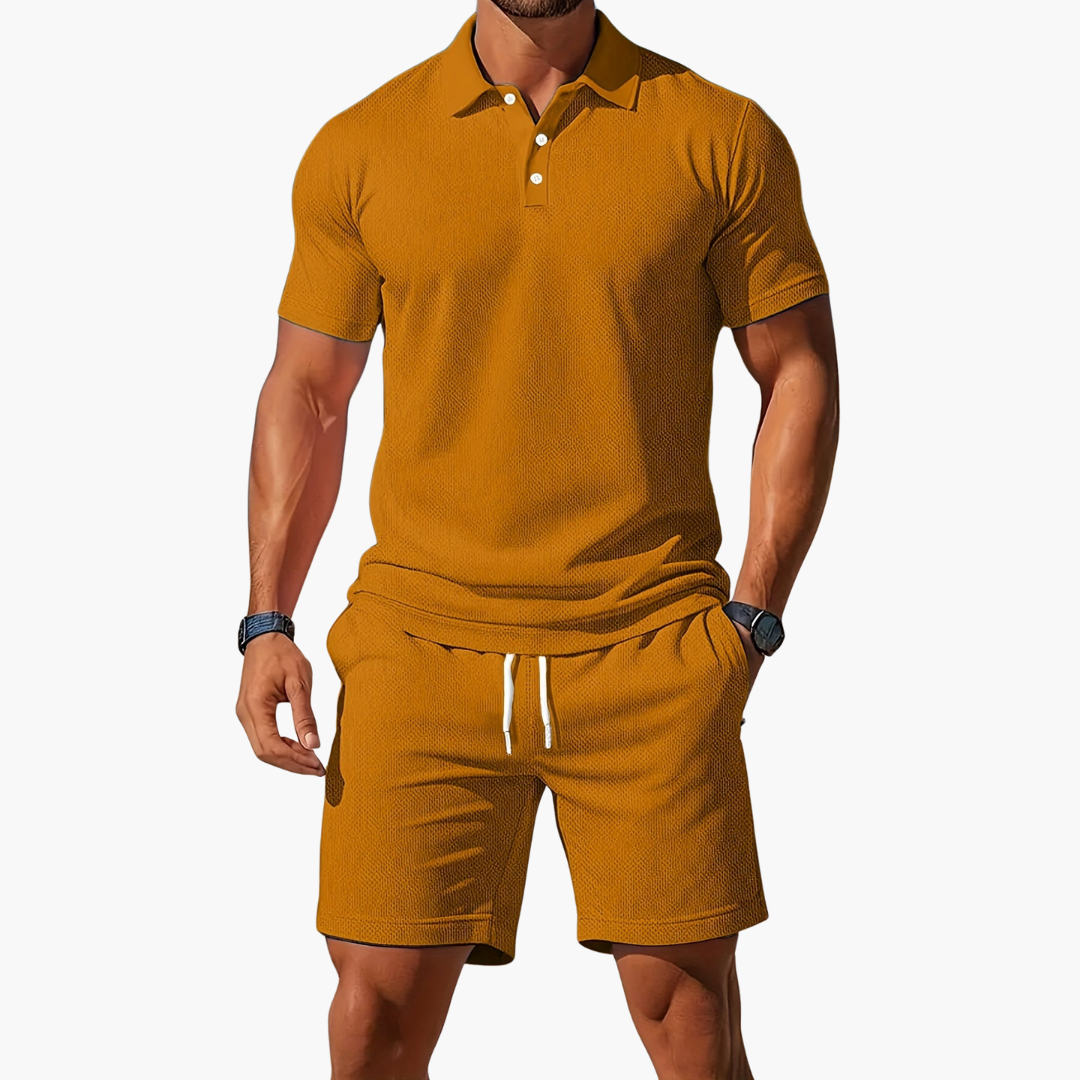 Logan | Men's Polo Shirt Shorts Casual Set