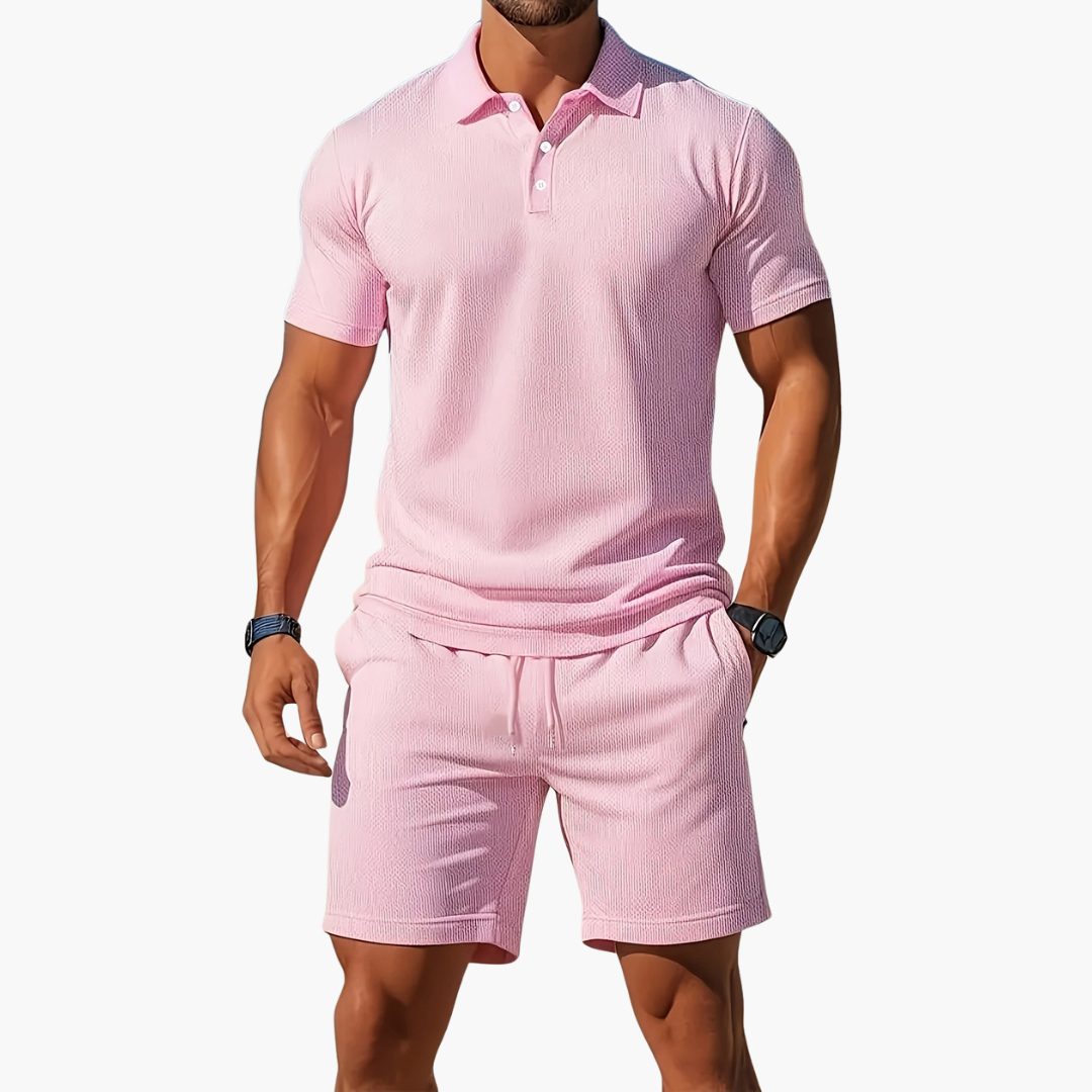 Logan | Men's Polo Shirt Shorts Casual Set
