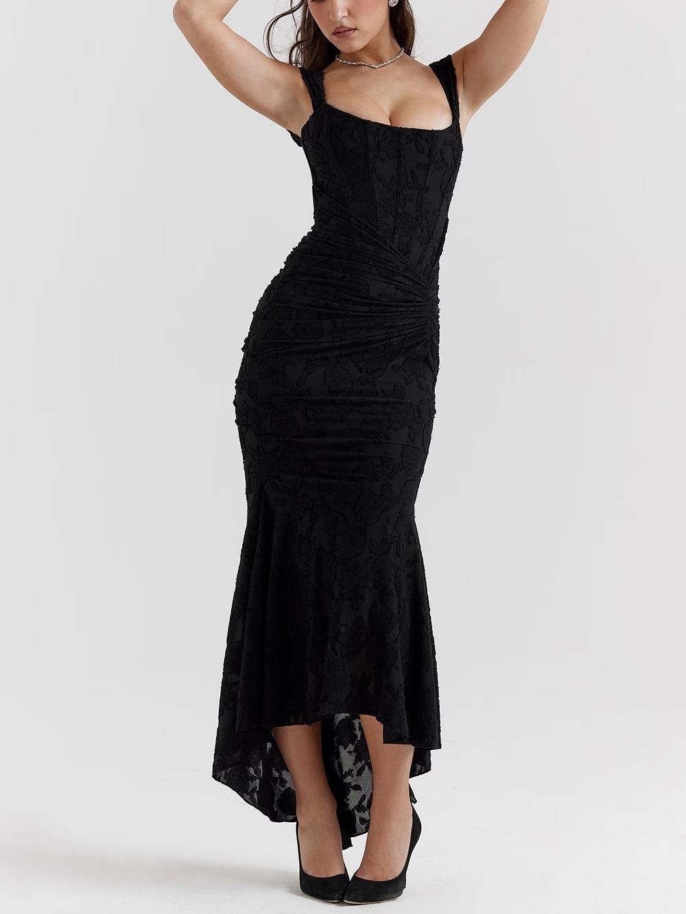 Isabella | Mother of the Bride Dress Corset Jacquard Lace Mermaid Midi