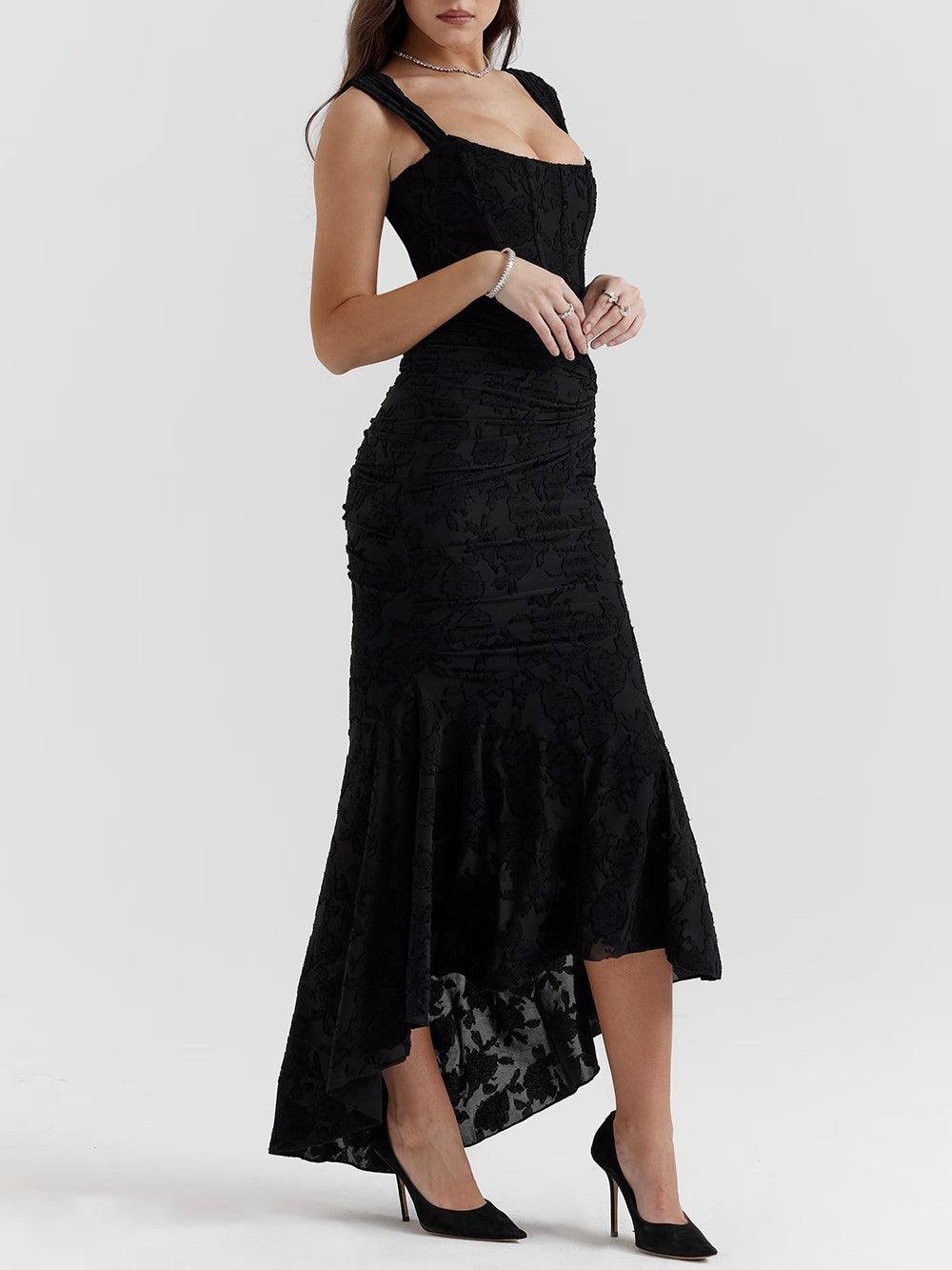 Isabella | Mother of the Bride Dress Corset Jacquard Lace Mermaid Midi