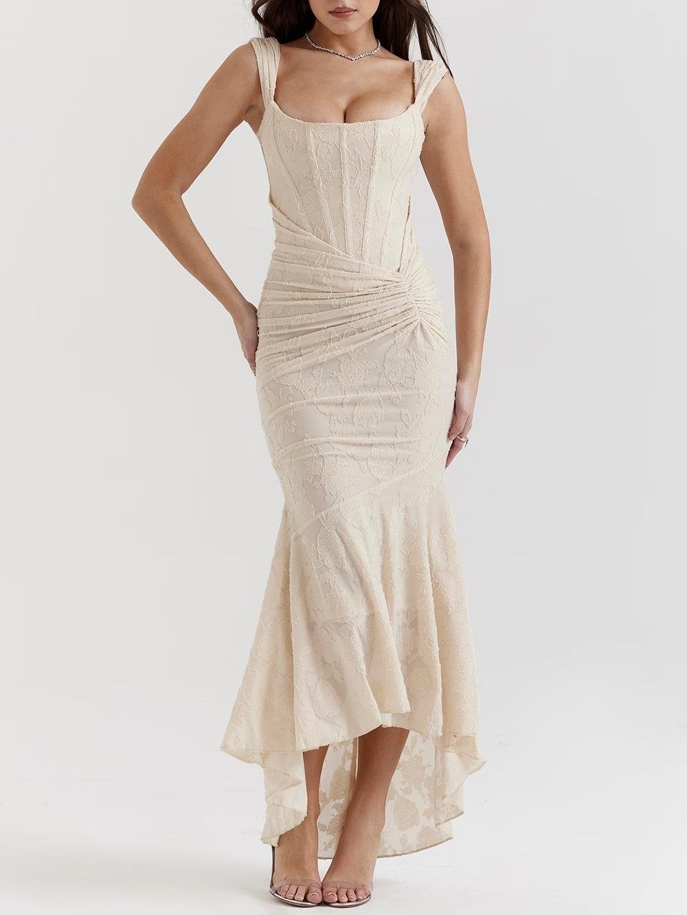 Isabella | Mother of the Bride Dress Corset Jacquard Lace Mermaid Midi