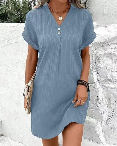 Luna | Plus Size V-Neck Floral Dress Spring Summer Tummy Coverage