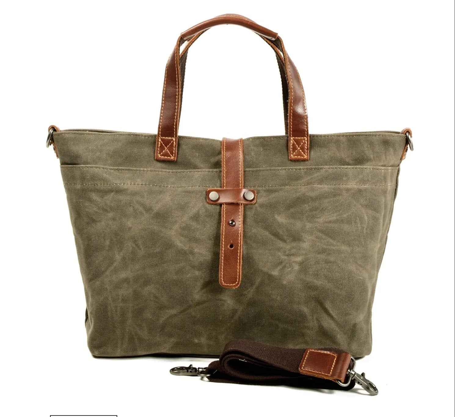 Harper | Waxed Canvas Tote Bag Leather-Trim Water-Resistant Crossbody