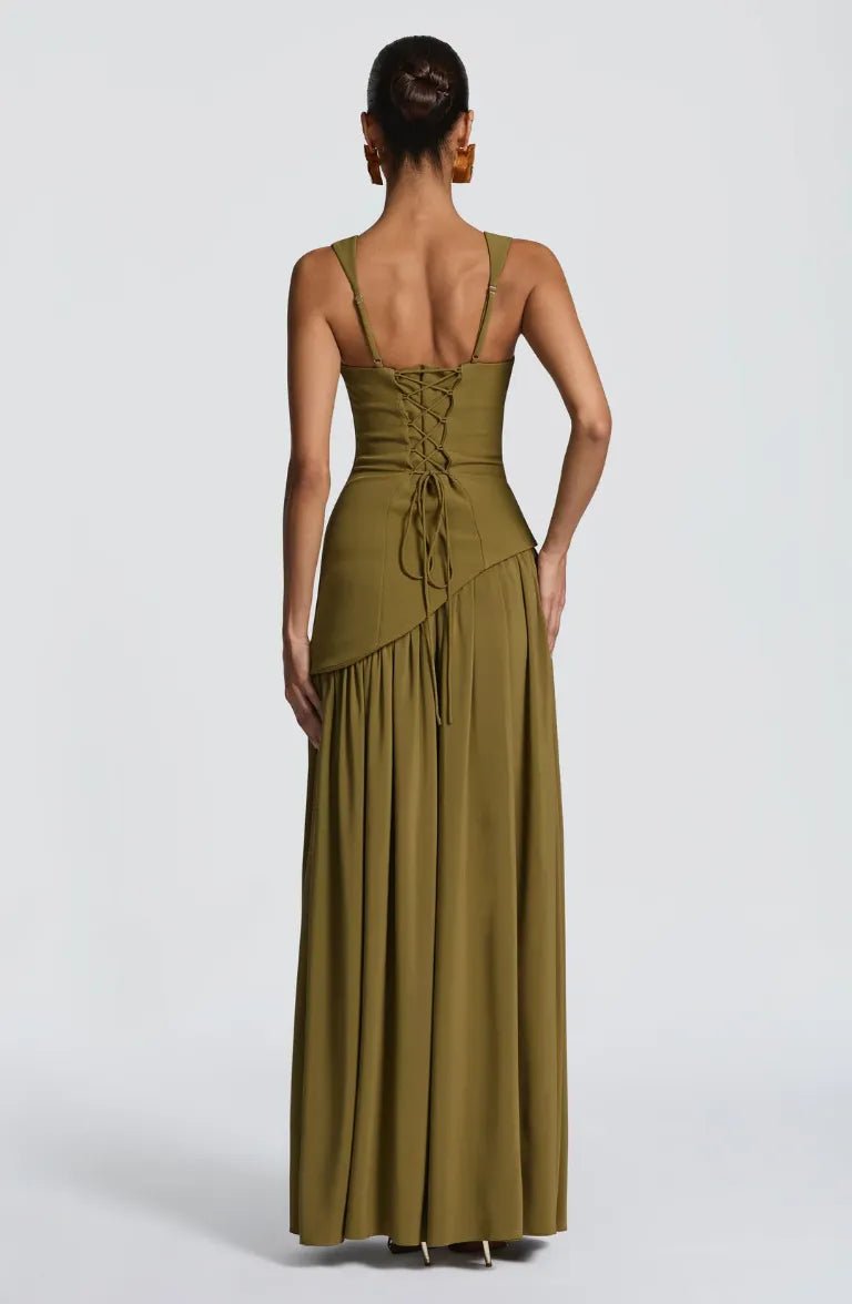 Isabella | Women's A-Line Sleeveless Fitted-Waist Maxi Dress