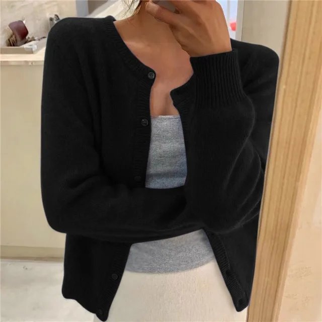 Emma | Women's Button Front Cardigan Cropped Relaxed Fit