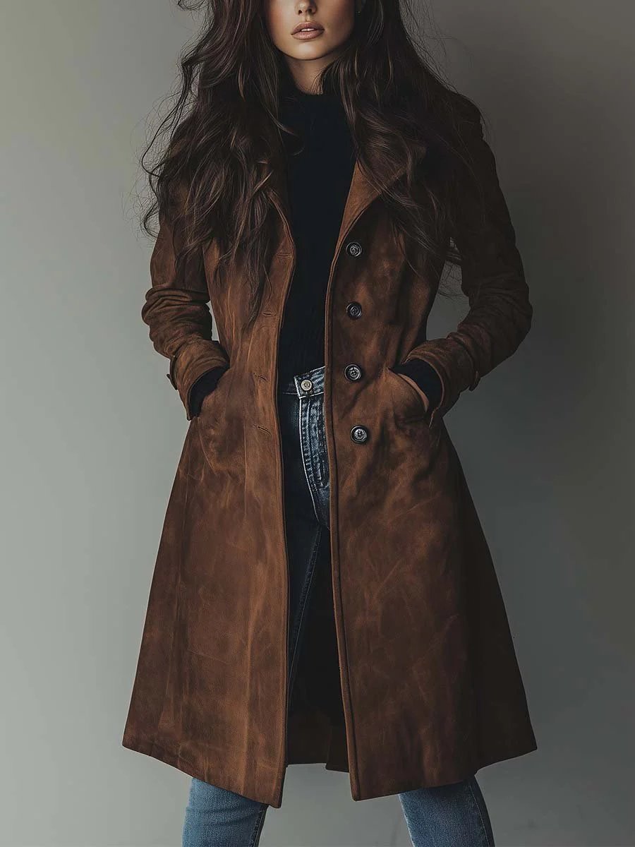 Amelia | Women's Double-Breasted Trench Coat Classic Vintage Style