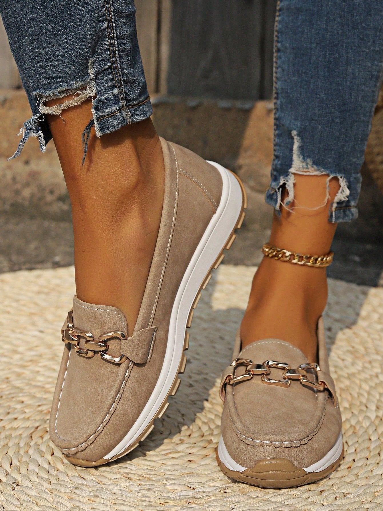 Emma | Women's Flat Loafers Slip-On Buckle Comfort Walking Shoes