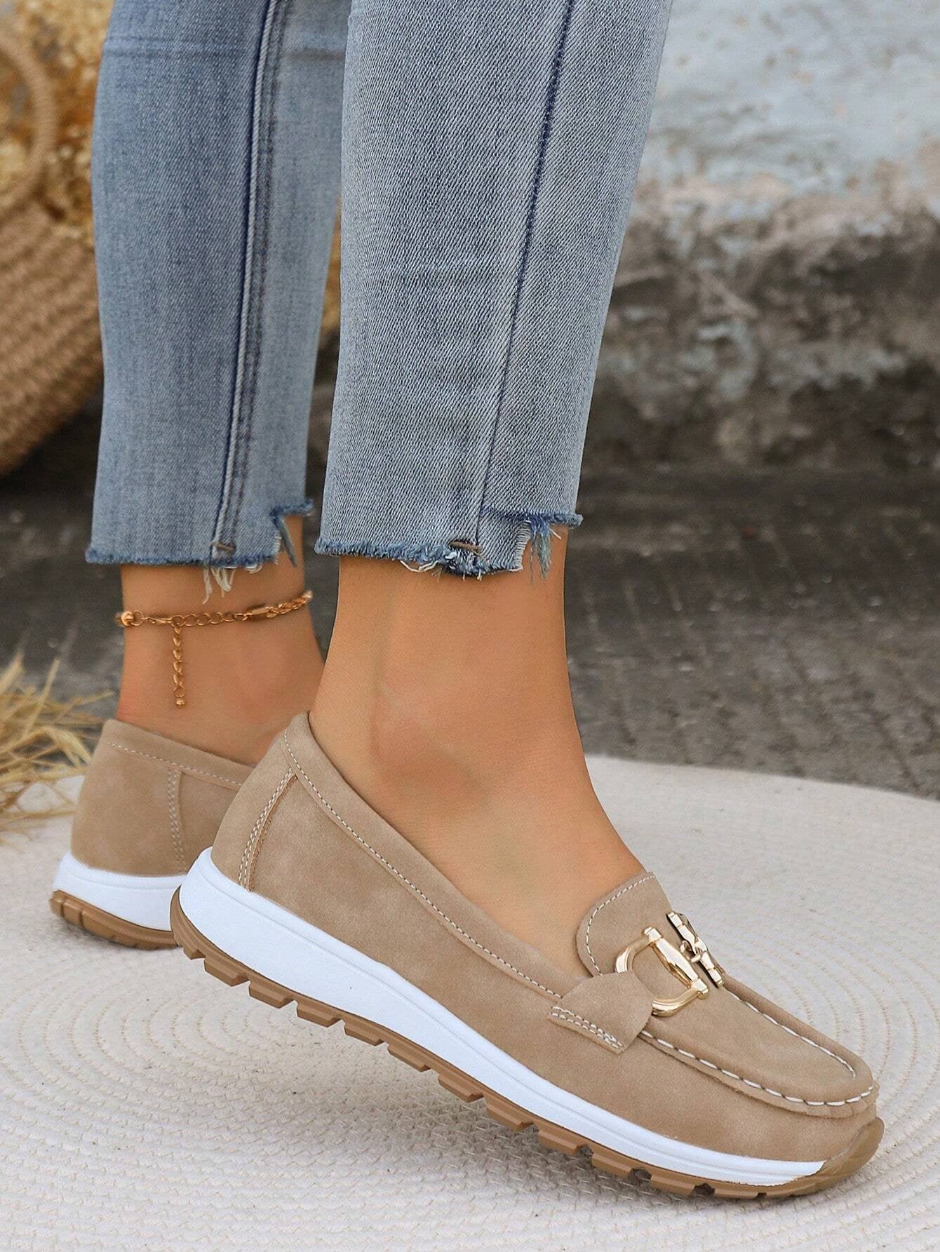 Emma | Women's Flat Loafers Slip-On Buckle Comfort Walking Shoes