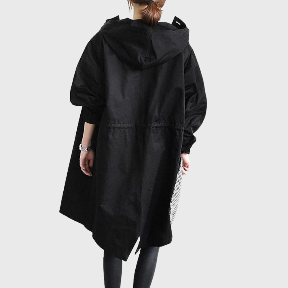 Amelia | Women's Hooded Waterproof Relaxed-Fit Long Trench Coat