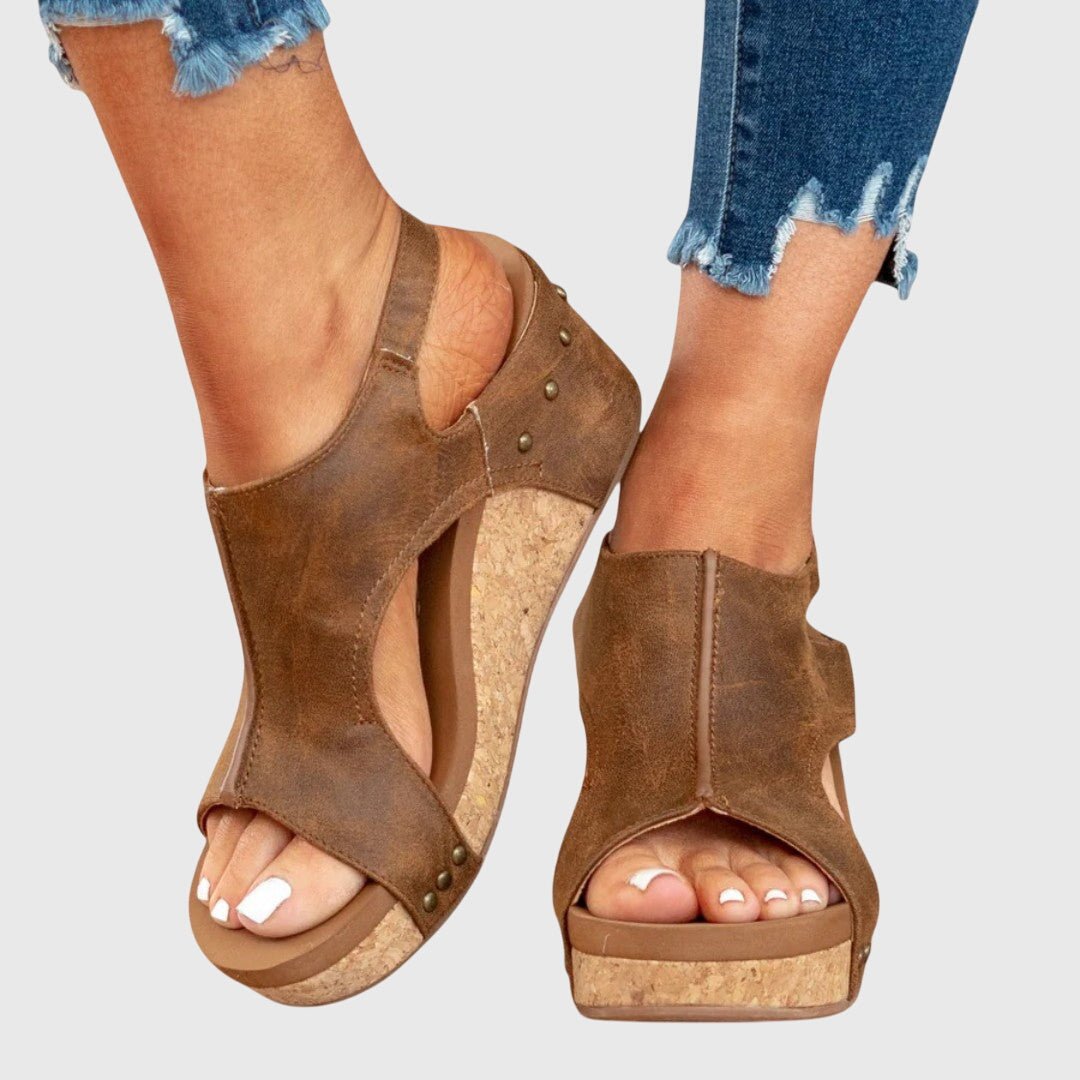 Penelope | Women's Orthopedic Cork Wedge Open-Toe Comfortable Sandals