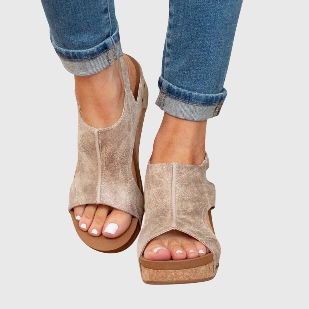 Penelope | Women's Orthopedic Cork Wedge Open-Toe Comfortable Sandals