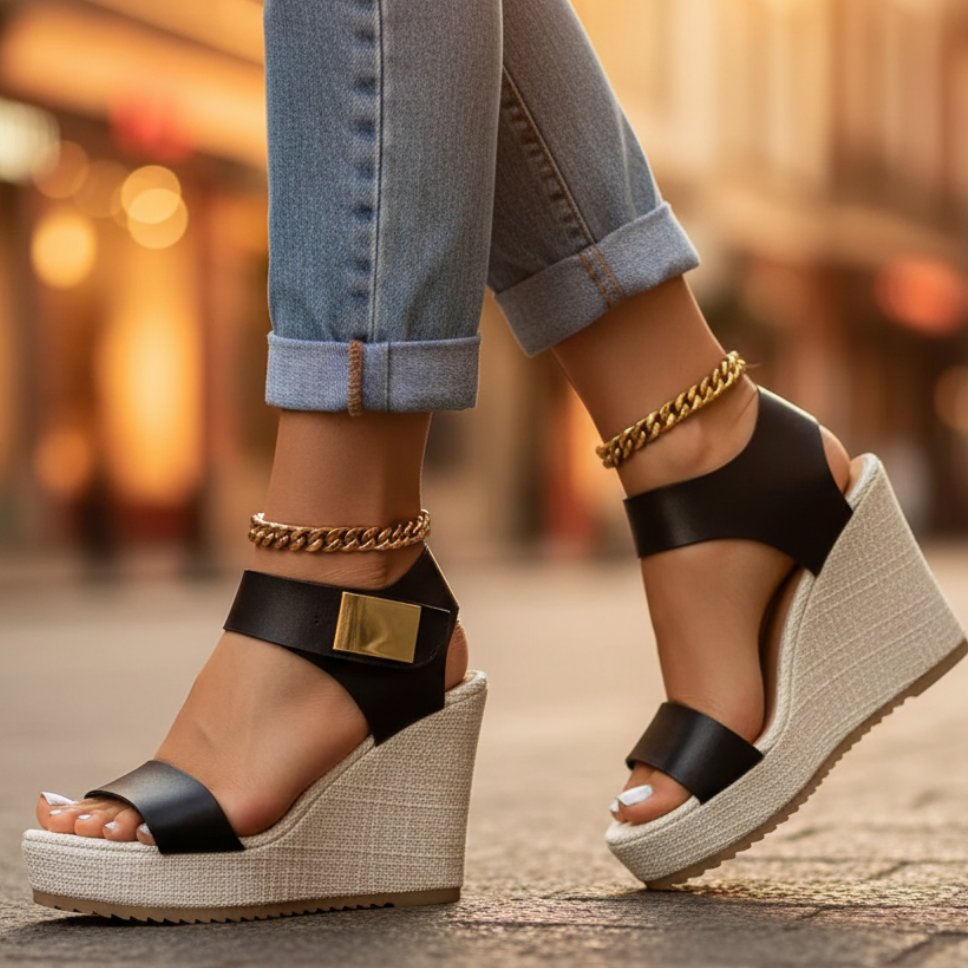 Harper | Women's Platform Wedge Sandals Ankle Strap Orthopedic