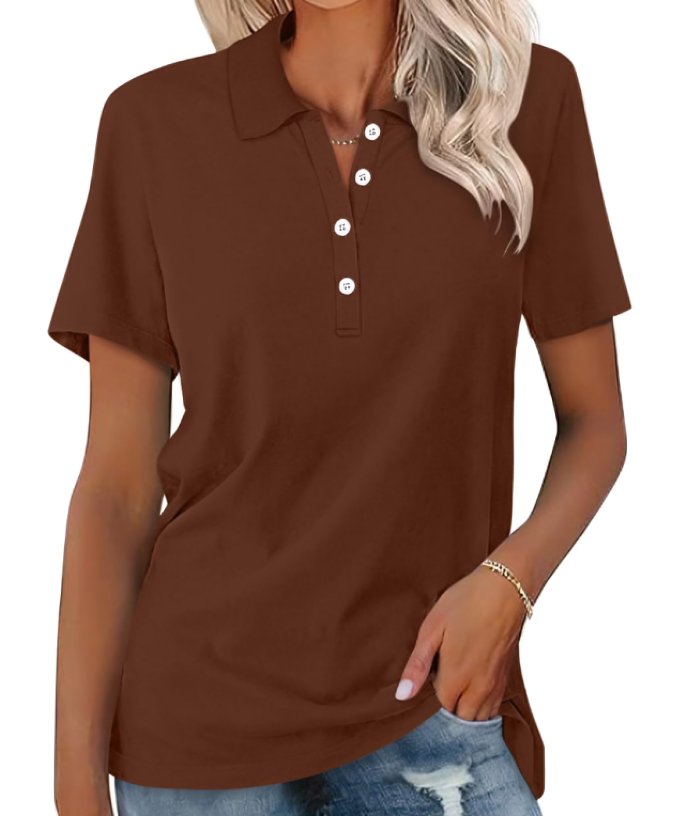 Layla | Women's Polo Shirt Short Sleeve Cotton Blend Classic Fit