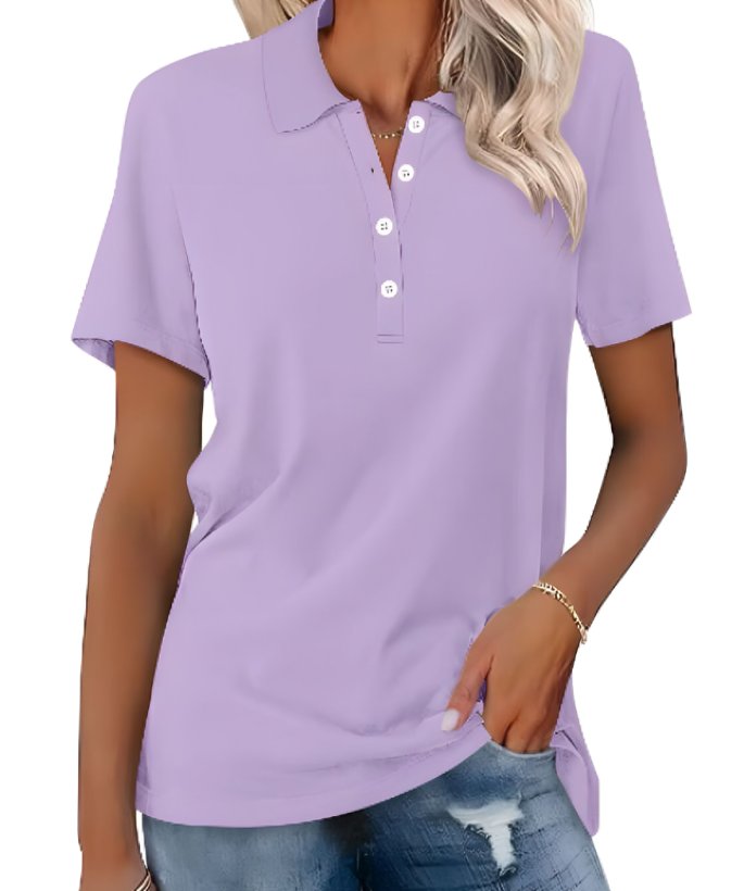 Layla | Women's Polo Shirt Short Sleeve Cotton Blend Classic Fit