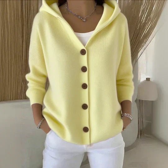 Mia | Women's Relaxed-Fit Hooded Button-Front Knit Cardigan