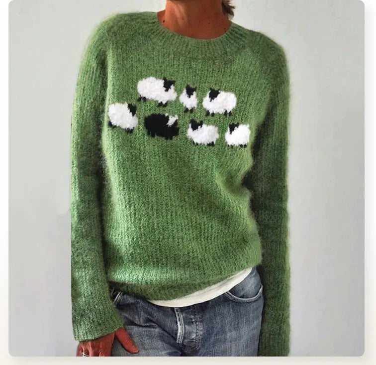 Aria | Women's Retro Striped Relaxed-Fit Knit Sweater