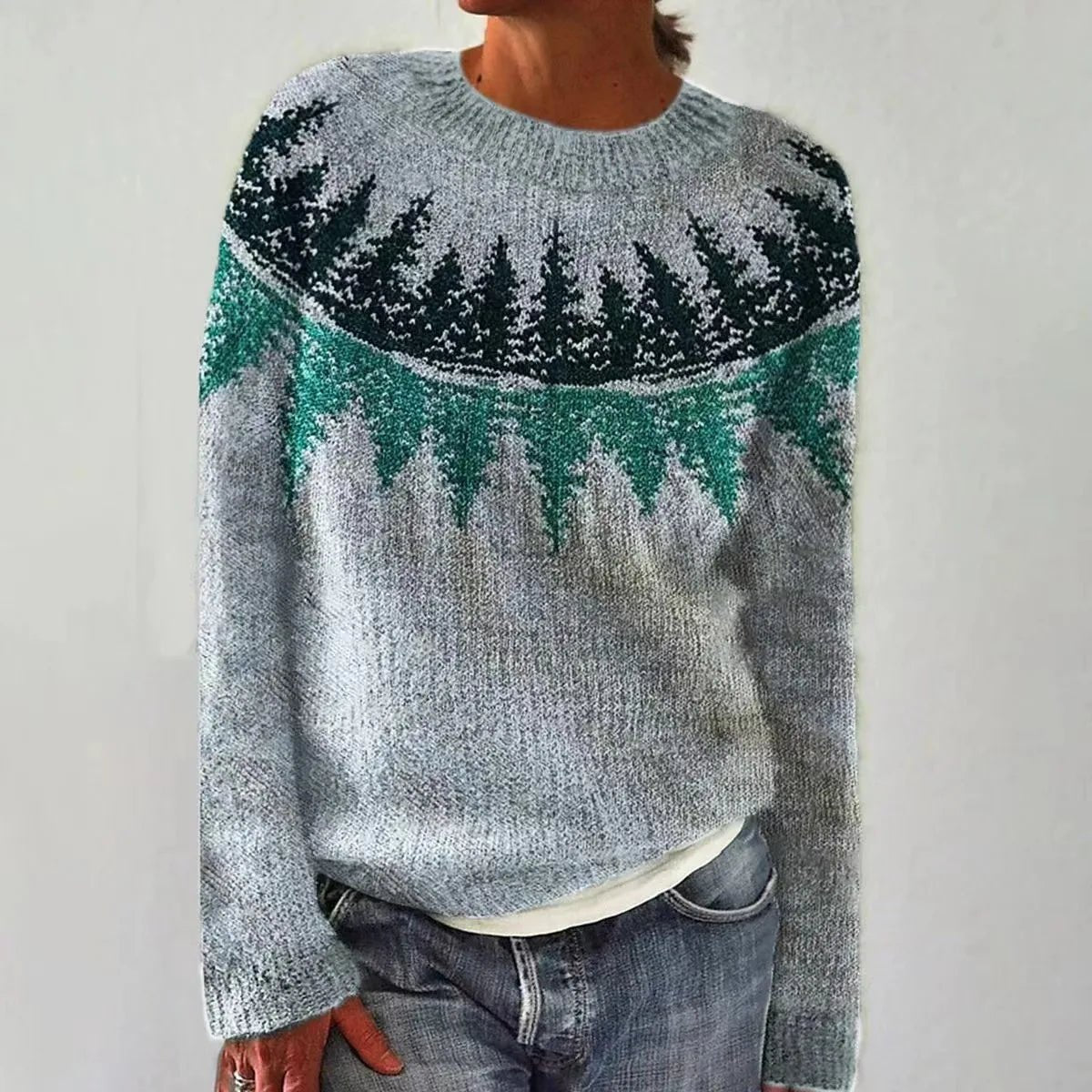 Aria | Women's Retro Striped Relaxed-Fit Knit Sweater