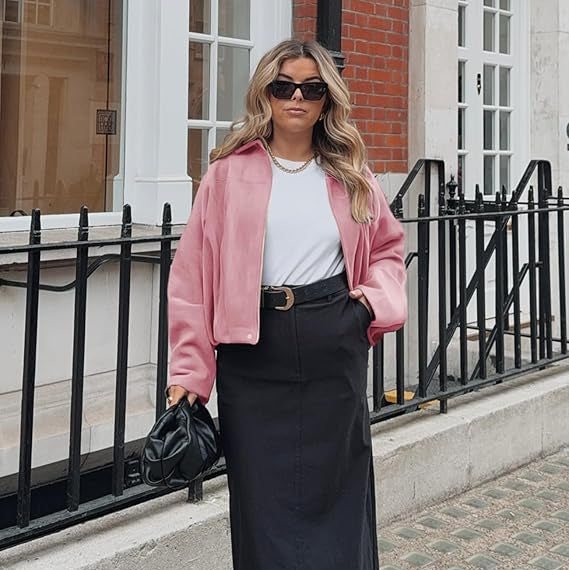 Bella | Women's Oversized Cropped Bomber Jacket